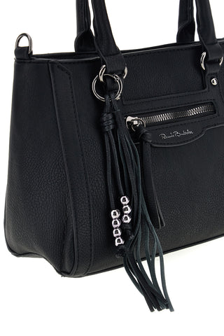 Schwarze Handtasche mit Reißverschlusstasche und abnehmbarem Schulterriemen Renato Balestra 62164A/M