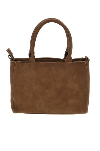 Kastanienbraune Handtasche mit Reißverschlusstasche und abnehmbarem Schulterriemen Renato Balestra 62164A/M