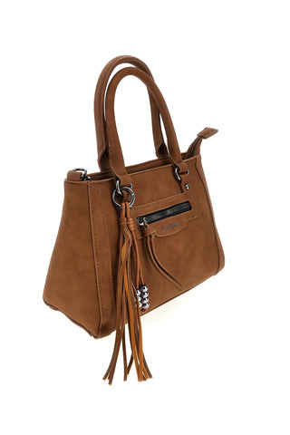 Borsa a mano camel con tasca zip e tracolla removibile Renato balestra 62164A/M
