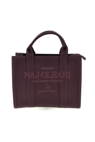 Borsa a mano bordeaux con logo frontale Naj-oleari 62150/L