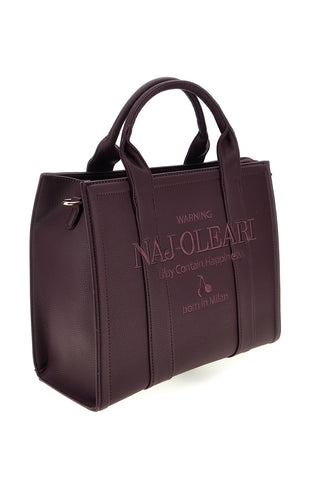 Borsa a mano bordeaux con logo frontale Naj-oleari 62150/L