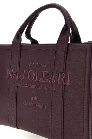 Borsa a mano bordeaux con logo frontale Naj-oleari 62150/L