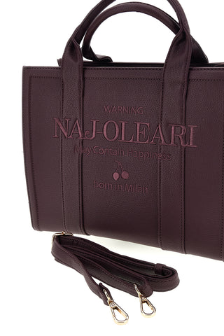 Borsa a mano bordeaux con logo frontale Naj-oleari 62150/L