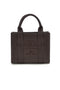 Borsa a mano piccola marrone con logo ricamato e zip Naj-oleari 62150/M