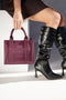 Borsa a mano bordeaux con logo frontale Naj-oleari 62150/M