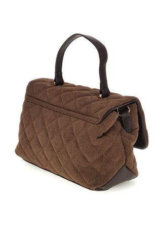 Braune, gesteppte Handtasche mit Klappe und Zierverschluss von Guido Vietri, K30,389,B047