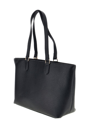 Borsa shopper nera con nappina decorativa e anelli dorati Guido vietri K30,392,B003