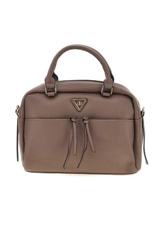 Bauletto tortora con tasche frontali e placca logo dorata Guido vietri K30,377,B020