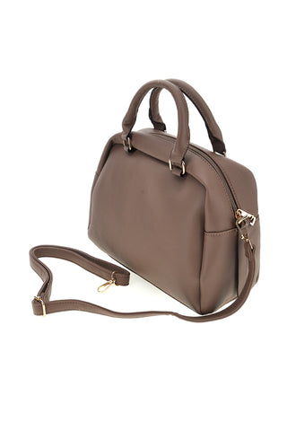 Bauletto tortora con tasche frontali e placca logo dorata Guido vietri K30,377,B020