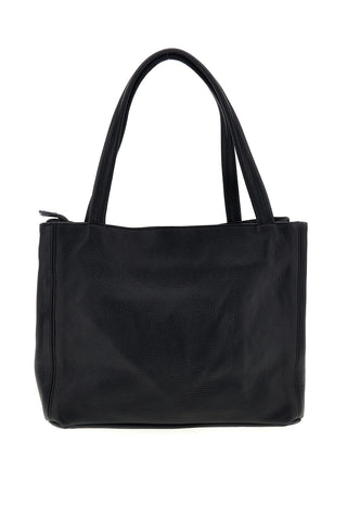 Schwarze Tasche aus echtem Leder mit zwei Tragegriffen – New Bag 022