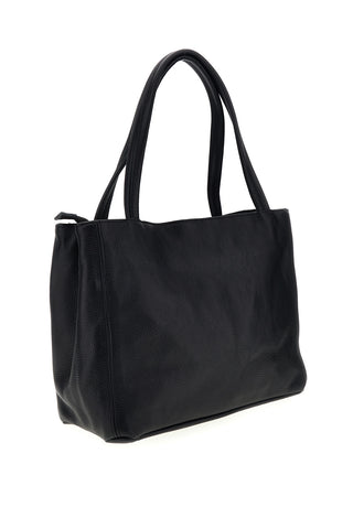 Schwarze Tasche aus echtem Leder mit zwei Tragegriffen – New Bag 022