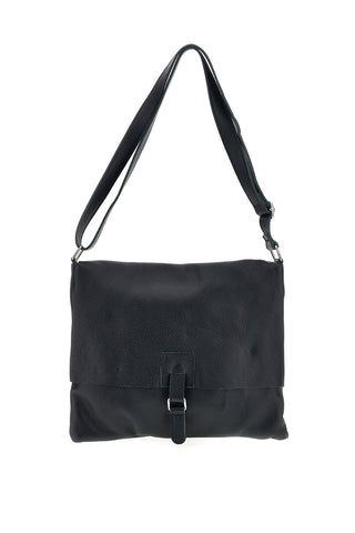 Schwarze Tasche aus echtem Leder mit Schulterriemen „New Bag 132“