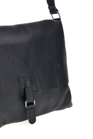 Schwarze Tasche aus echtem Leder mit Schulterriemen „New Bag 132“