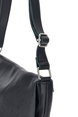 Schwarze Tasche aus echtem Leder mit Schulterriemen „New Bag 132“
