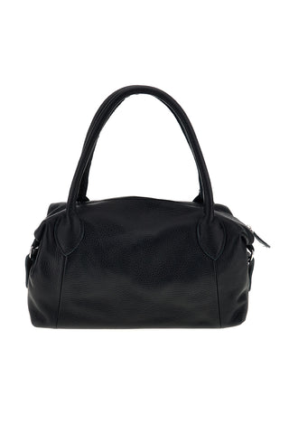 Schwarze Tasche aus echtem Leder mit Schulterriemen „New Bag 029“
