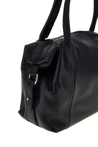 Schwarze Tasche aus echtem Leder mit Schulterriemen „New Bag 029“