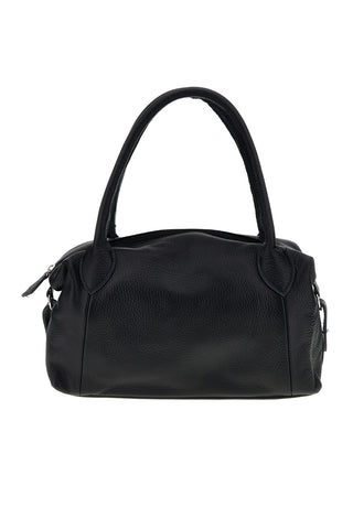 Schwarze Tasche aus echtem Leder mit Schulterriemen „New Bag 029“