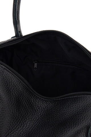 Schwarze Tasche aus echtem Leder mit Schulterriemen „New Bag 029“