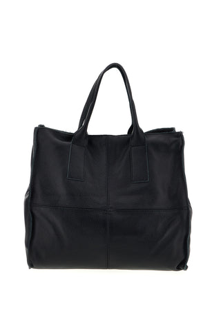 Schwarze Tasche aus echtem Leder mit Schulterriemen „New Bag 024“