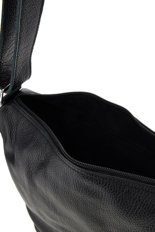 Schwarze Halbmond-Umhängetasche mit Reißverschluss NBG 225