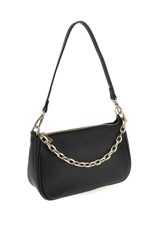 Schwarze Ledertasche mit Kette „New Bag 008“