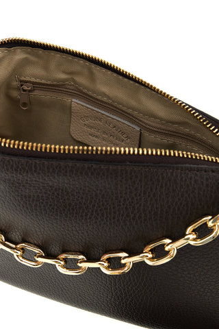 Braune Ledertasche mit Kette „New Bag 008“