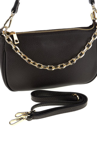 Braune Ledertasche mit Kette „New Bag 008“