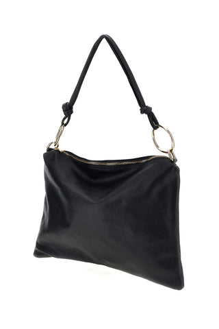 Schwarze Tasche aus echtem Leder mit Schulterriemen „New Bag 340“
