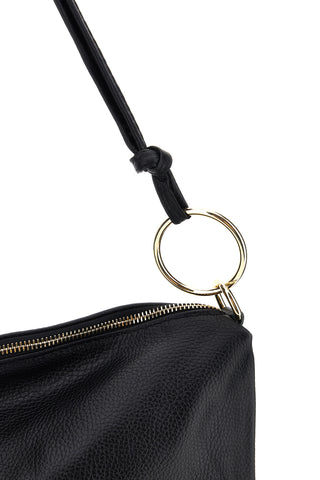 Schwarze Tasche aus echtem Leder mit Schulterriemen „New Bag 340“