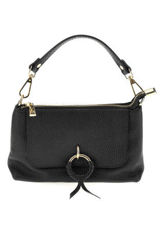 Schwarze Tasche aus echtem Leder mit Schulterriemen „New Bag 277“