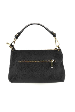 Schwarze Tasche aus echtem Leder mit Schulterriemen „New Bag 277“