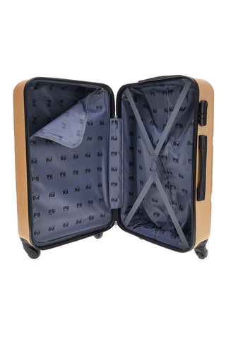 Trolley beige dorato rigido 4 ruote Prima Riga PR143/G