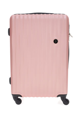 2T2L 175/M Mittelgroßer, rosafarbener Hartschalen-Trolley mit multidirektionalen Rädern