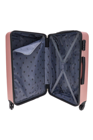 2T2L 175/M Mittelgroßer, rosafarbener Hartschalen-Trolley mit multidirektionalen Rädern