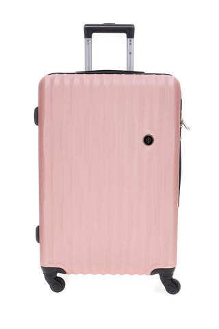 Kleiner, rosafarbener Hartschalen-Trolley mit multidirektionalen Rollen 2T2L 175/P