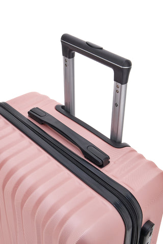 Kleiner, rosafarbener Hartschalen-Trolley mit multidirektionalen Rollen 2T2L 175/P