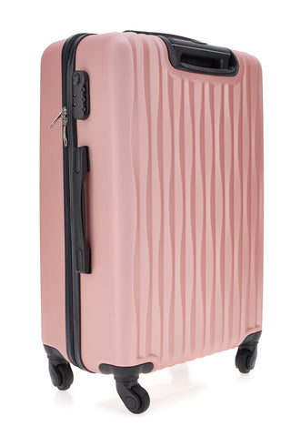 Kleiner, rosafarbener Hartschalen-Trolley mit multidirektionalen Rollen 2T2L 175/P