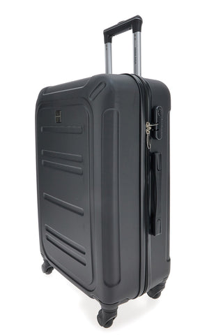 Prima Riga PR161/M Mittlerer schwarzer Hartschalen-Trolley mit Schwenkrädern