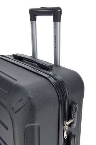 Prima Riga PR161/M Mittlerer schwarzer Hartschalen-Trolley mit Schwenkrädern
