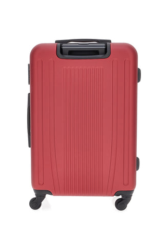 Mittelgroßer burgunderfarbener Hartschalentrolley mit Zahlenschloss Prima Riga 163/M