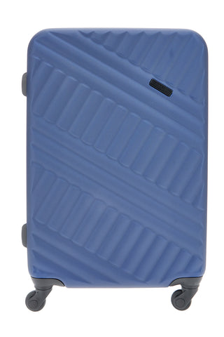 Prima Riga PR162/G Großer blauer Hartschalen-Trolley mit Schwenkrädern
