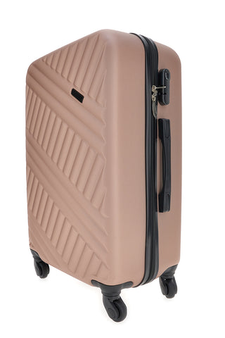 Großer, roségoldener Hartschalen-Trolley mit Schwenkrädern Prima Riga PR162/G