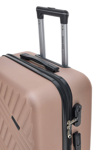 Großer, roségoldener Hartschalen-Trolley mit Schwenkrädern Prima Riga PR162/G