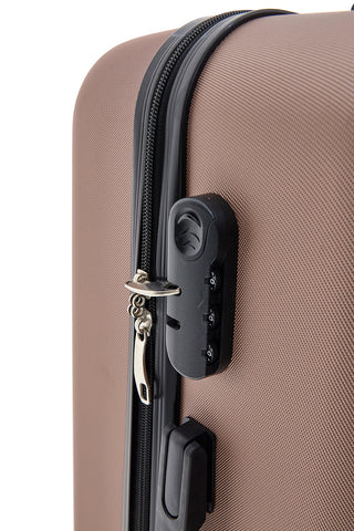Großer, roségoldener Hartschalen-Trolley mit Schwenkrädern Prima Riga PR162/G