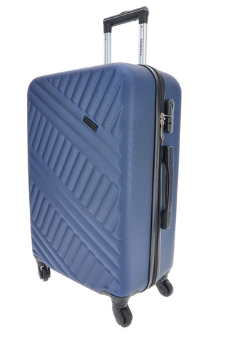 Prima Riga PR162/M Mittelblauer Hartschalen-Trolley mit Schwenkrädern