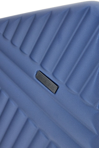 Prima Riga PR162/M Mittelblauer Hartschalen-Trolley mit Schwenkrädern