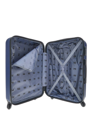 Prima Riga PR162/M Mittelblauer Hartschalen-Trolley mit Schwenkrädern