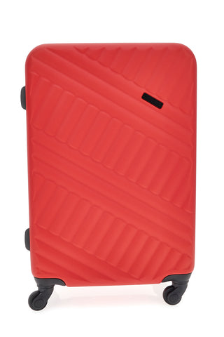 Trolley medio rosso rigido con ruote piroettanti Prima Riga PR162/M