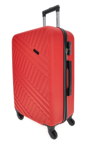 Trolley medio rosso rigido con ruote piroettanti Prima Riga PR162/M