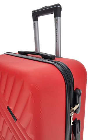 Prima Riga PR162/M Mittelgroßer roter Hartschalen-Trolley mit Schwenkrädern